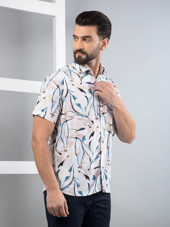 Multi-Color Floral Print Shirt-Men Shirts-Crimsoune Club