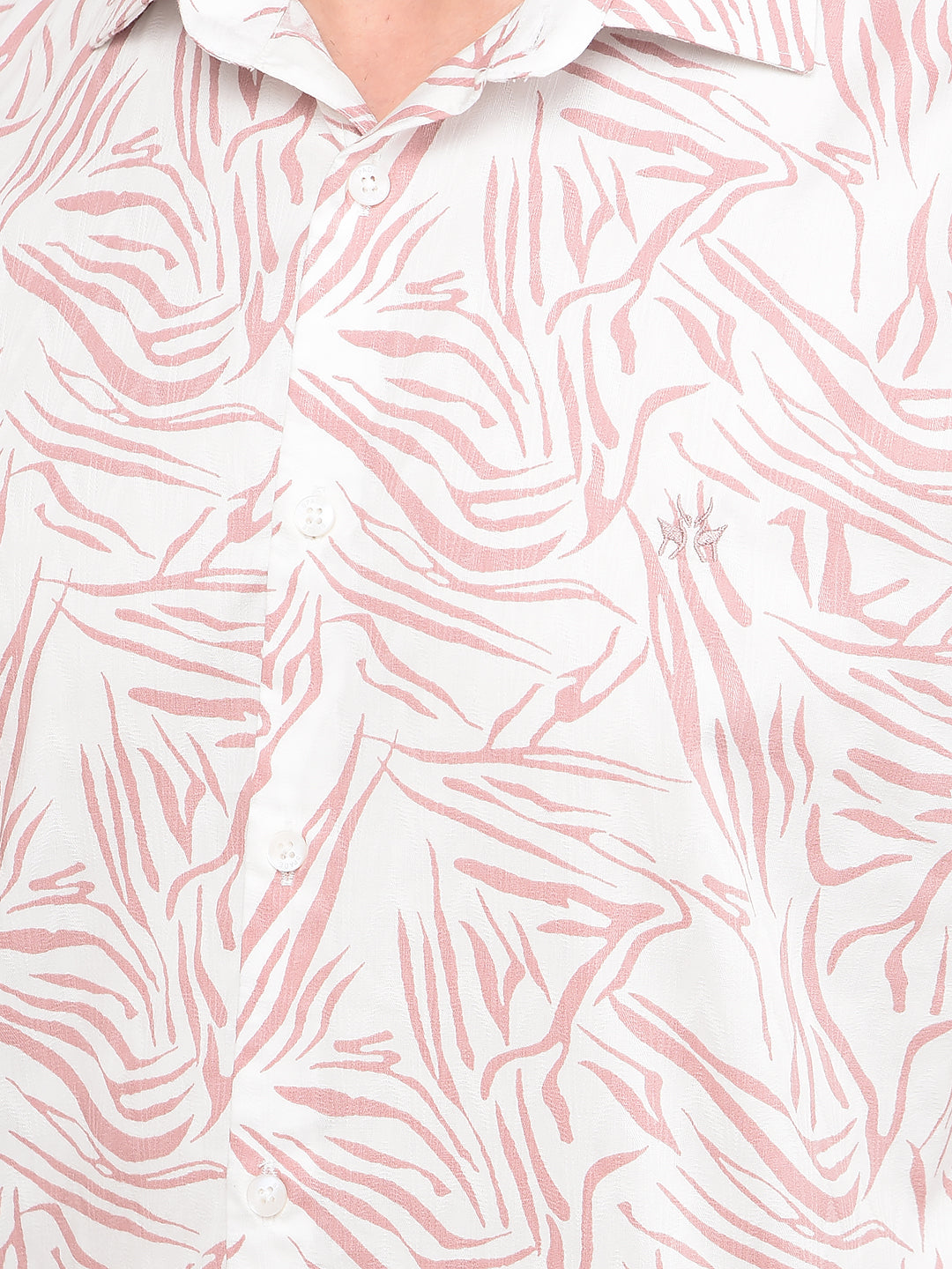 Peach Abstract Print Shirt-Men Shirts-Crimsoune Club