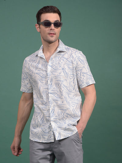 Blue Printed Shirt-Men Shirts-Crimsoune Club