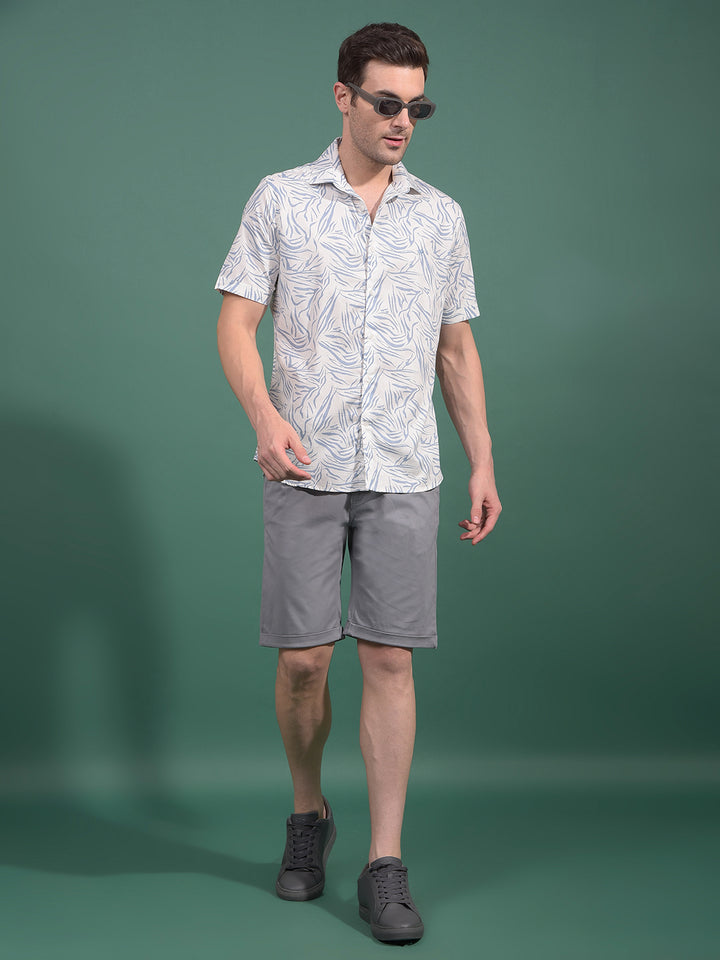 Blue Printed Shirt-Men Shirts-Crimsoune Club