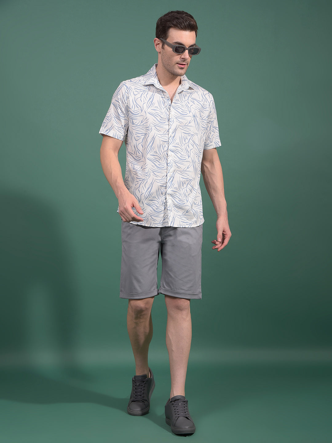 Blue Printed Shirt-Men Shirts-Crimsoune Club