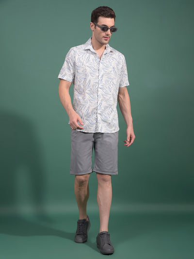 Blue Printed Shirt-Men Shirts-Crimsoune Club