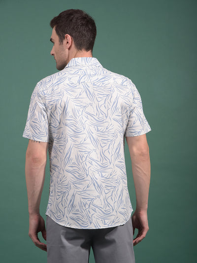 Blue Printed Shirt-Men Shirts-Crimsoune Club