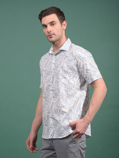 Blue Printed Shirt-Men Shirts-Crimsoune Club