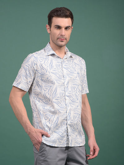 Blue Printed Shirt-Men Shirts-Crimsoune Club