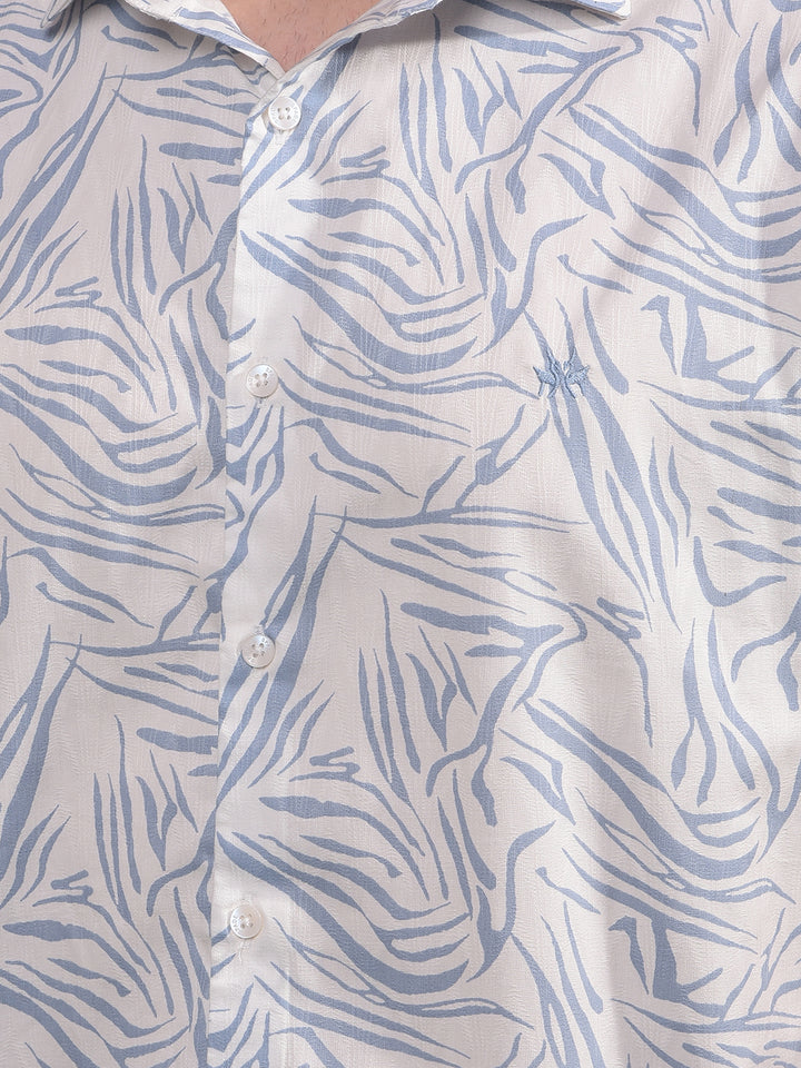 Blue Printed Shirt-Men Shirts-Crimsoune Club