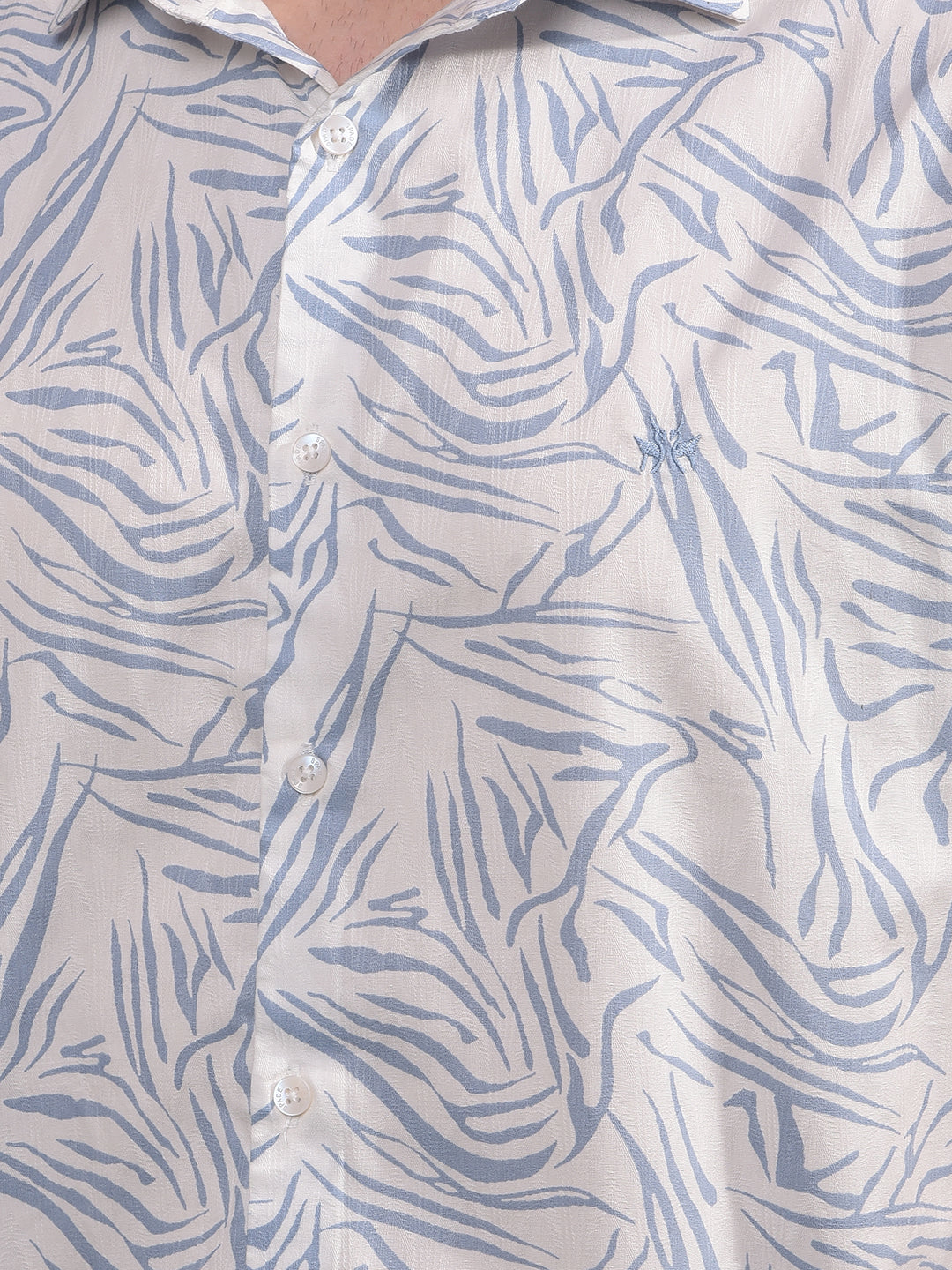 Blue Printed Shirt-Men Shirts-Crimsoune Club