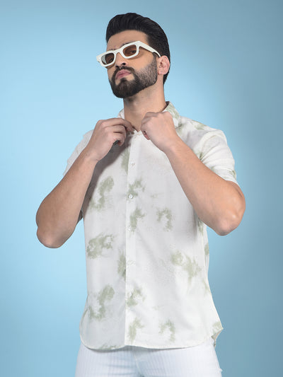 Green Printed Shirt-Men Shirts-Crimsoune Club