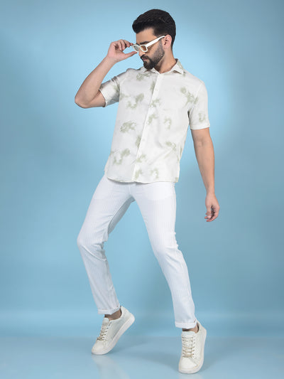 Green Printed Shirt-Men Shirts-Crimsoune Club