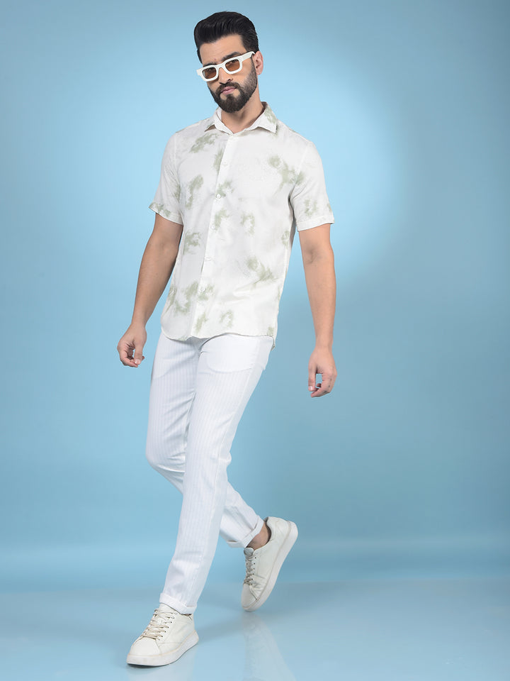 Green Printed Shirt-Men Shirts-Crimsoune Club