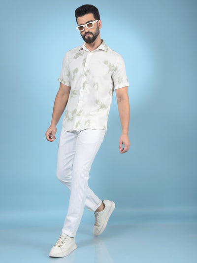 Green Printed Shirt-Men Shirts-Crimsoune Club