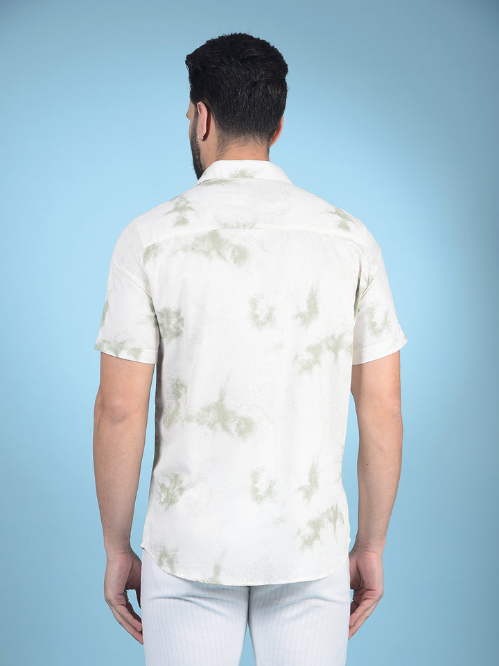 Green Printed Shirt-Men Shirts-Crimsoune Club