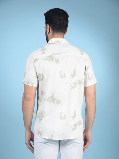 Green Printed Shirt-Men Shirts-Crimsoune Club