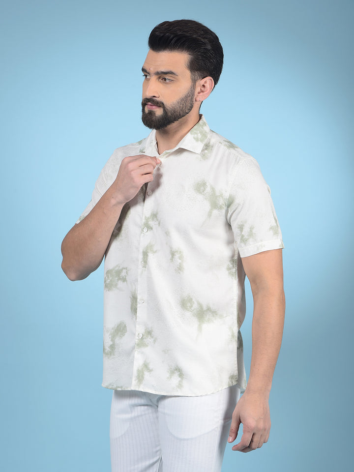Green Printed Shirt-Men Shirts-Crimsoune Club