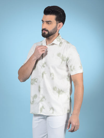 Green Printed Shirt-Men Shirts-Crimsoune Club