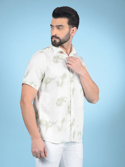 Green Printed Shirt-Men Shirts-Crimsoune Club