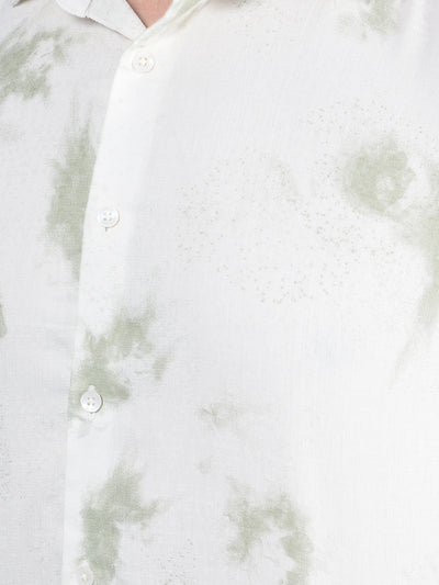Green Printed Shirt-Men Shirts-Crimsoune Club