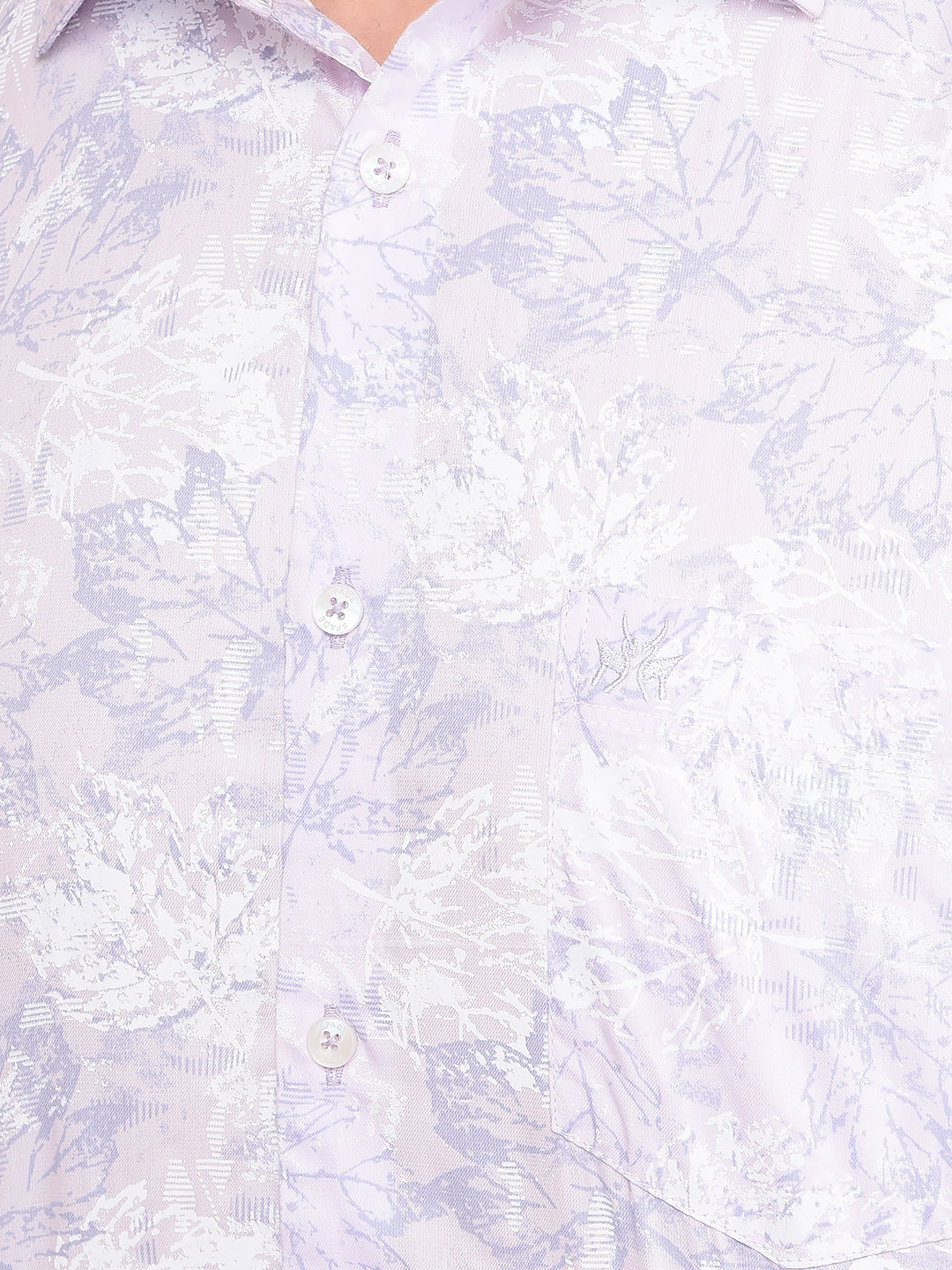 Purple Floral Print Shirt-Men Shirts-Crimsoune Club