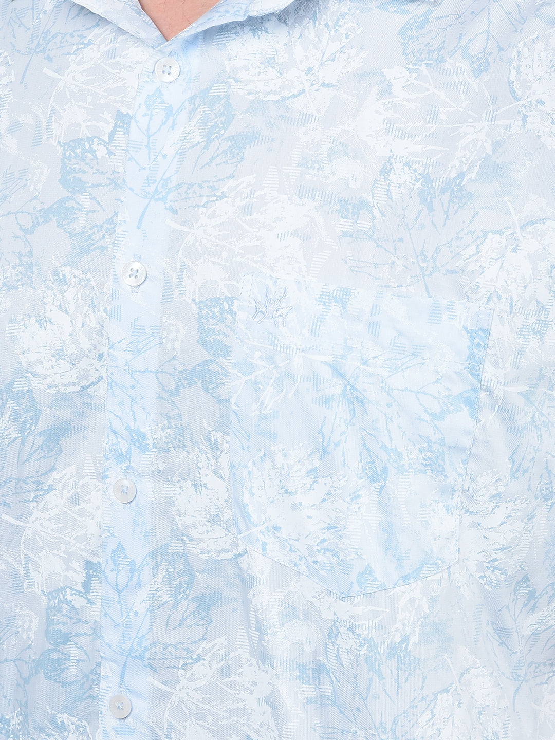 Blue Floral Print Shirt-Men Shirts-Crimsoune Club