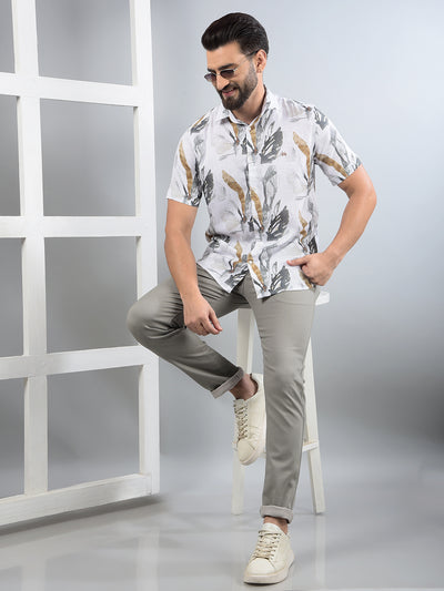 Multi-Color Floral Print Linen Shirt-Men Shirts-Crimsoune Club