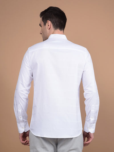 White 100% Cotton Knitted Shirt-Men Shirts-Crimsoune Club