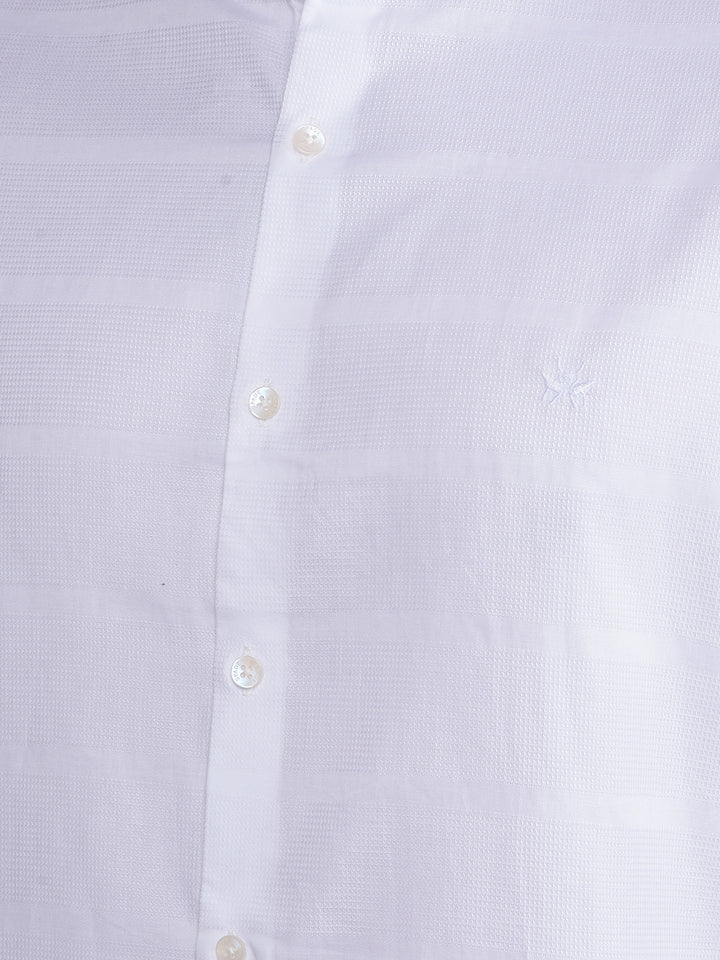 White 100% Cotton Knitted Shirt-Men Shirts-Crimsoune Club