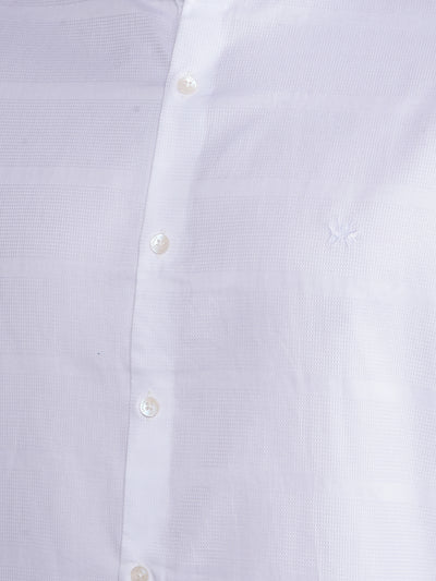 White 100% Cotton Knitted Shirt-Men Shirts-Crimsoune Club