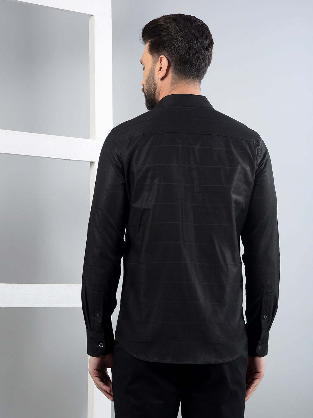 Black Horizontal Stripes Shirt-Men Shirts-Crimsoune Club