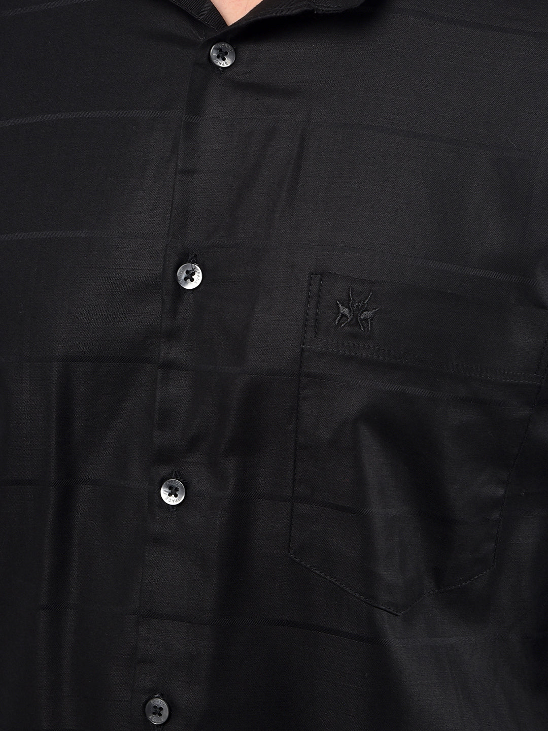 Black Horizontal Stripes Shirt-Men Shirts-Crimsoune Club