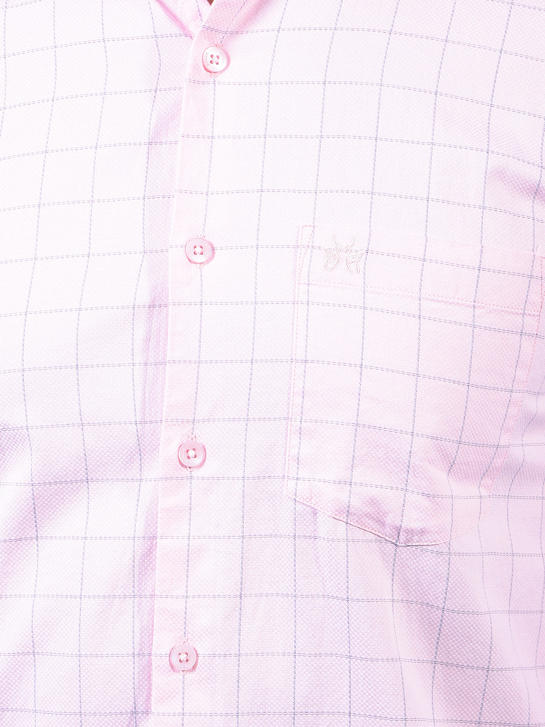 Pink Checked 100% Cotton Shirt-Men Shirts-Crimsoune Club
