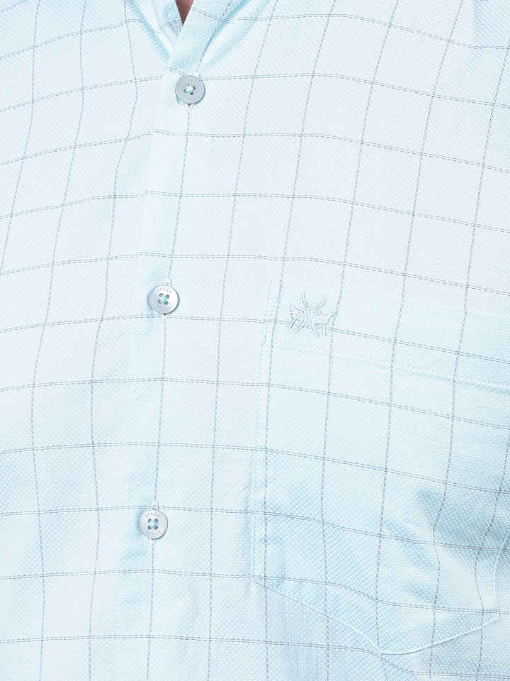 Green Checked 100% Cotton Shirt-Men Shirts-Crimsoune Club