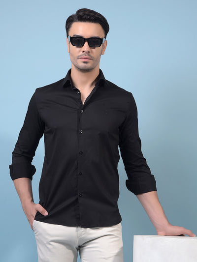 Men's Black Shirt-Men Shirts-Crimsoune Club