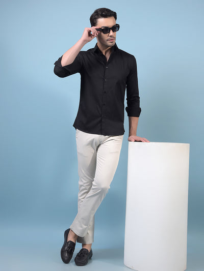 Men's Black Shirt-Men Shirts-Crimsoune Club