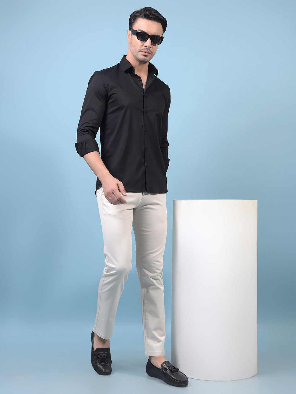 Men's Black Shirt-Men Shirts-Crimsoune Club
