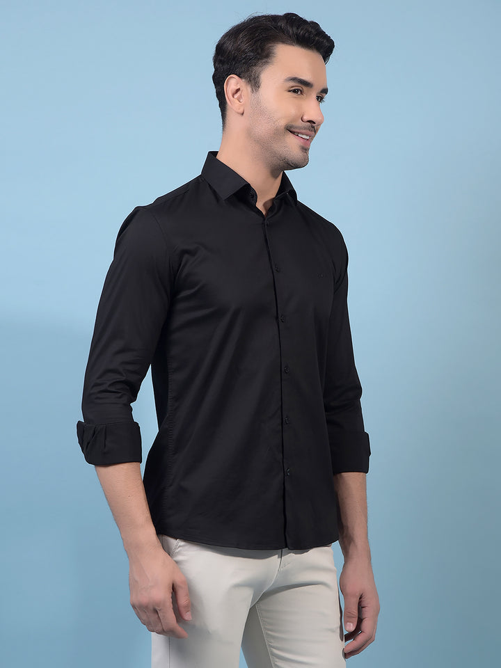Men's Black Shirt-Men Shirts-Crimsoune Club