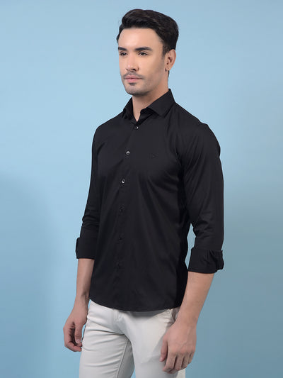 Men's Black Shirt-Men Shirts-Crimsoune Club