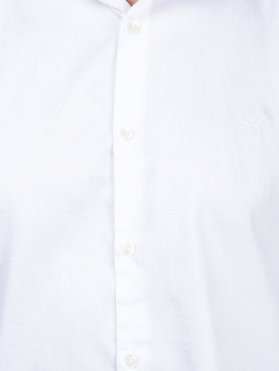 White Embroidered 100% Cotton Shirt-Men Shirts-Crimsoune Club