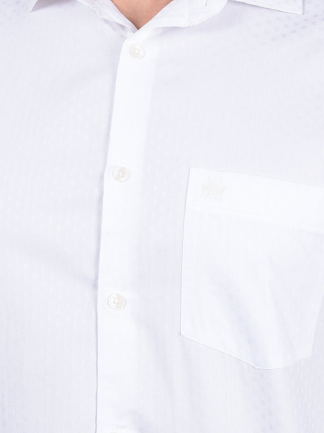 White Printed 100% Cotton Shirt-Men Shirts-Crimsoune Club