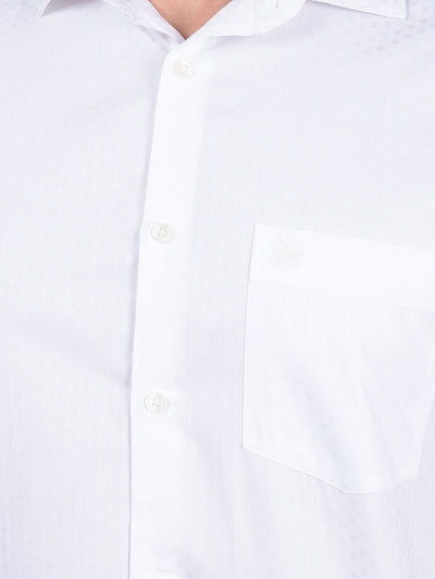 White Printed 100% Cotton Shirt-Men Shirts-Crimsoune Club