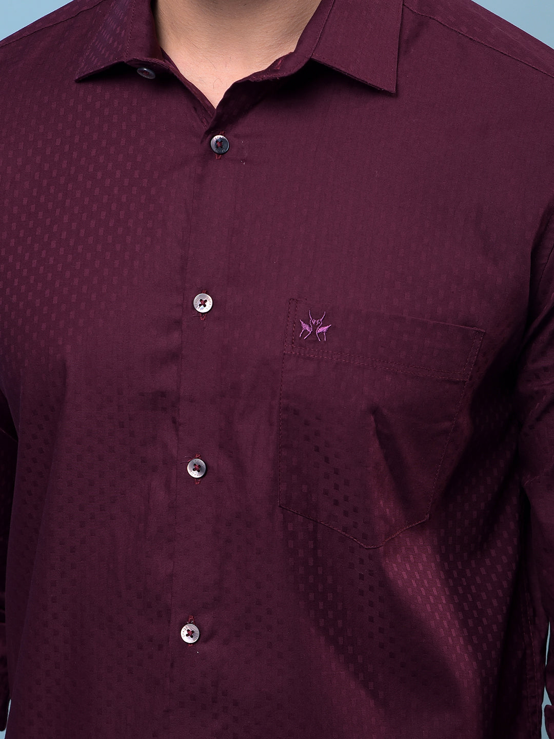 Men's Maroon Printed 100% Cotton Shirt-Men Shirts-Crimsoune Club