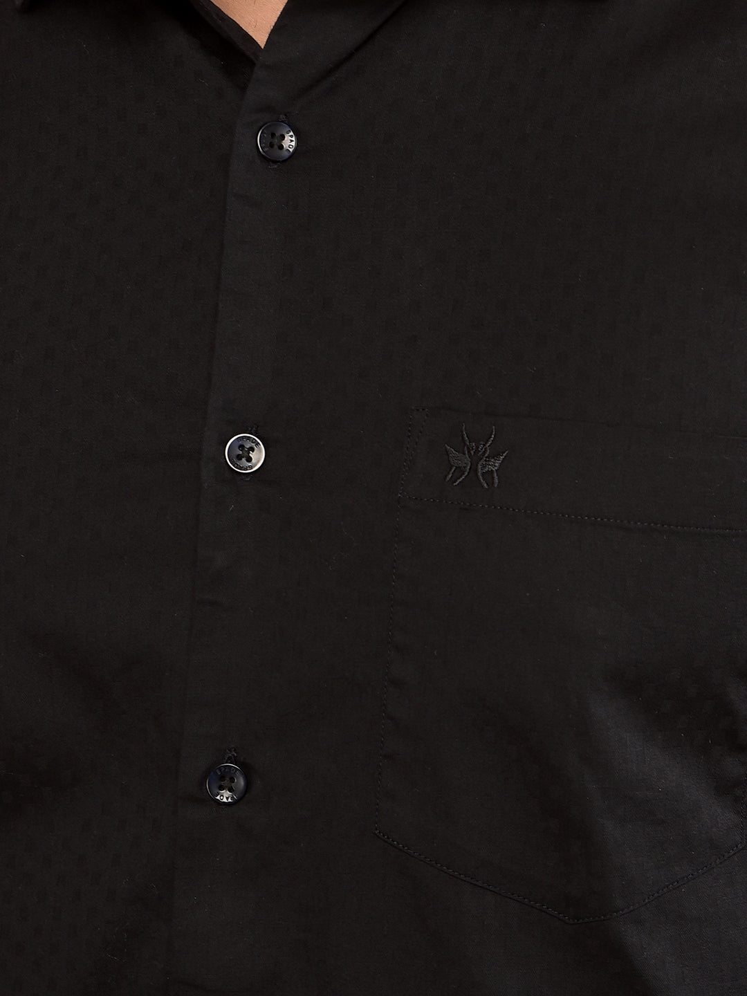 Black Printed 100% Cotton Shirt-Men Shirts-Crimsoune Club
