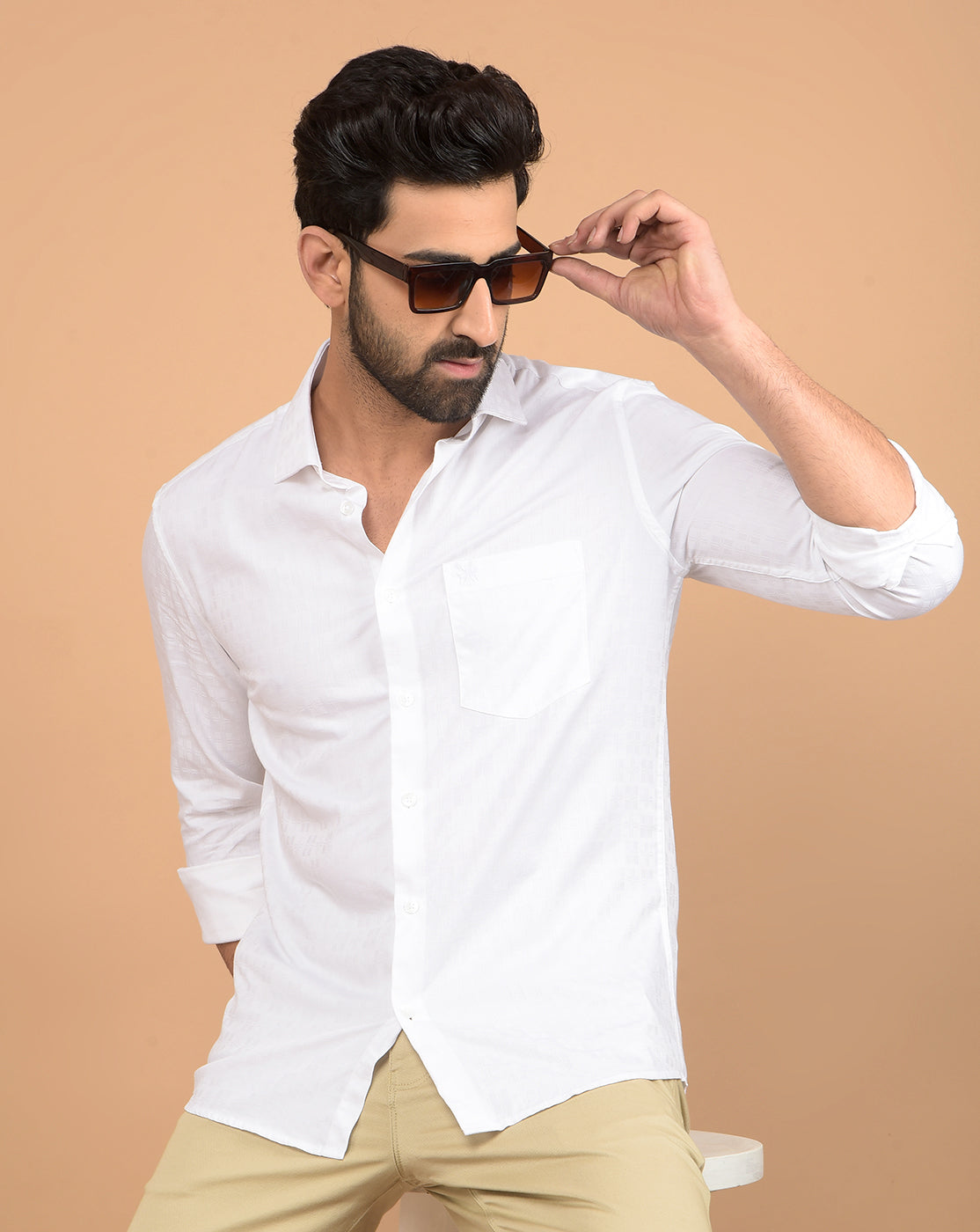 White Printed Shirt-Men Shirts-Crimsoune Club