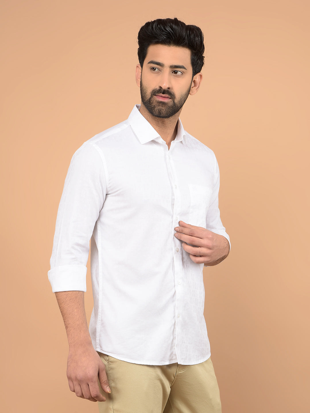 White Printed Shirt-Men Shirts-Crimsoune Club