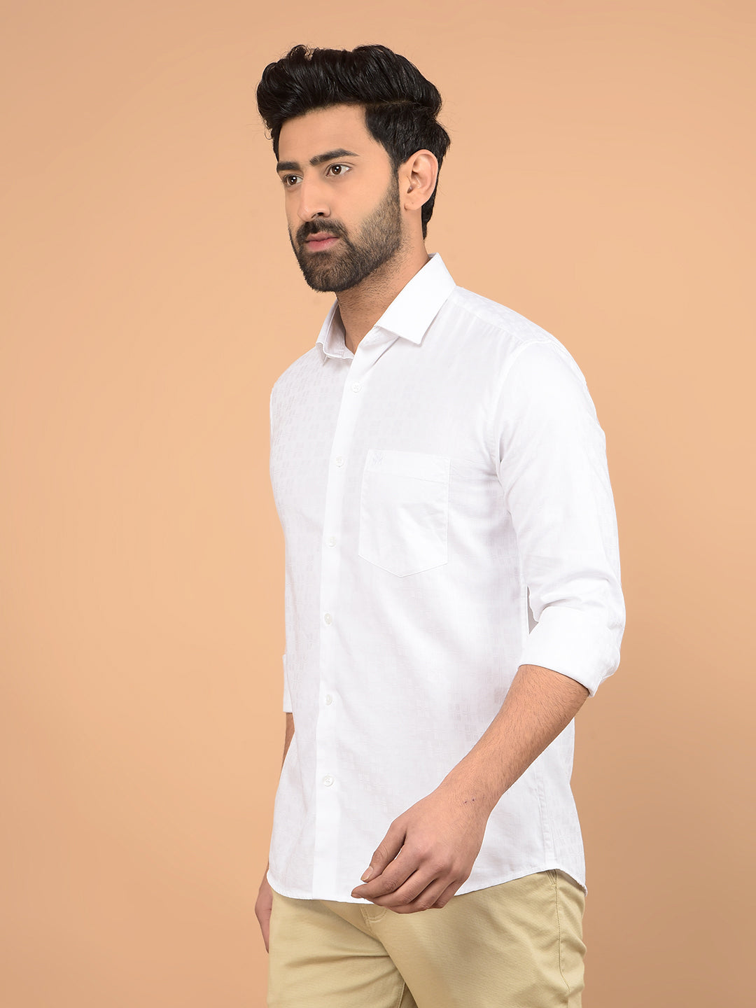 White Printed Shirt-Men Shirts-Crimsoune Club