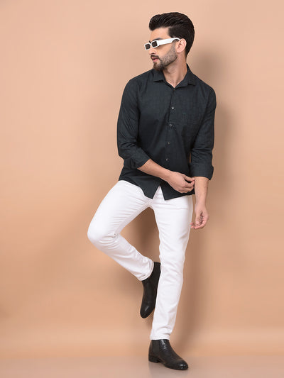 Green Printed Shirt-Men Shirts-Crimsoune Club