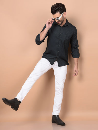 Green Printed Shirt-Men Shirts-Crimsoune Club