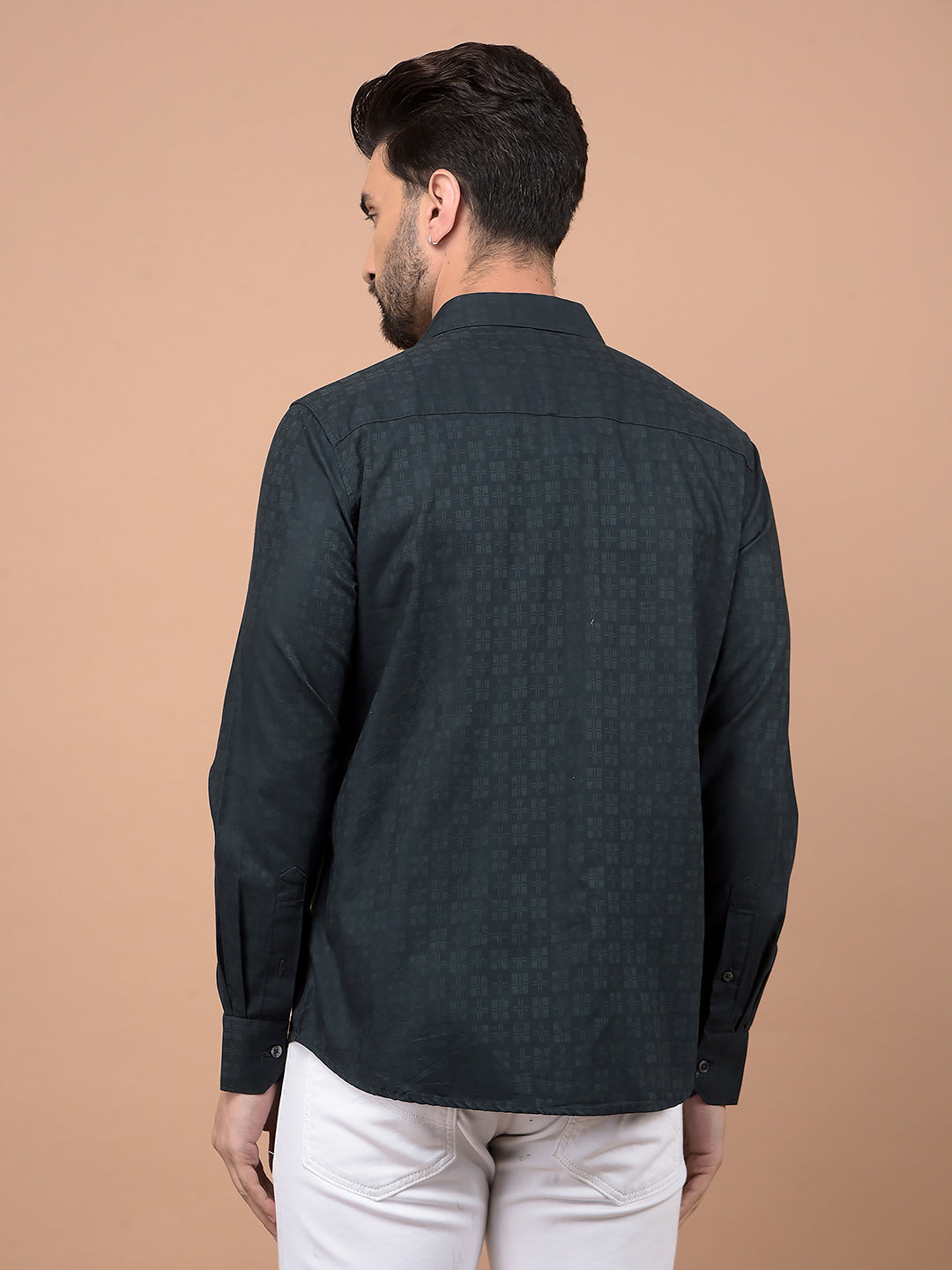 Green Printed Shirt-Men Shirts-Crimsoune Club