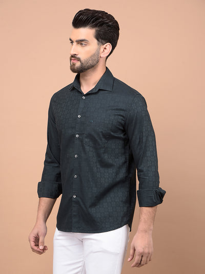 Green Printed Shirt-Men Shirts-Crimsoune Club