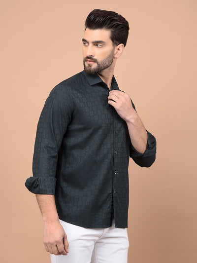 Green Printed Shirt-Men Shirts-Crimsoune Club
