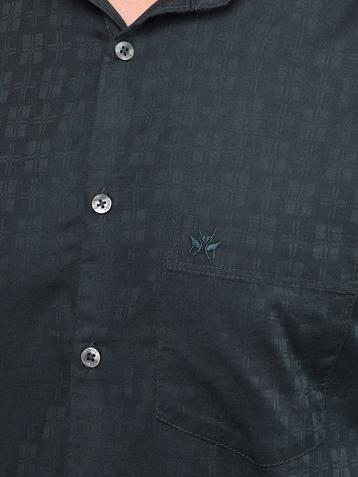 Green Printed Shirt-Men Shirts-Crimsoune Club